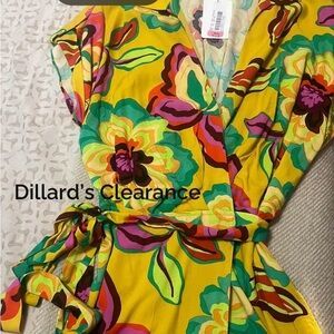 Giani Bernini Multicolor Floral Wrap Midi Dress